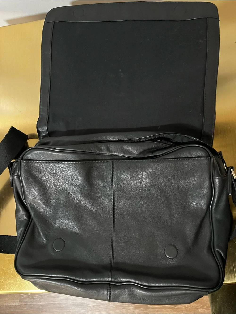 Leatherology Laptop Messenger Bag Black Onyx Full Grain Leather Briefcase Travel